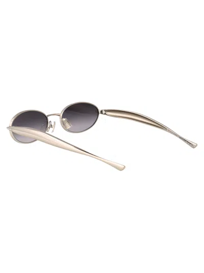 Bottega Veneta Silver-silver-grey Metal Sunglasses In Silver