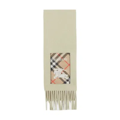 Burberry Solid Label Scarf In Black