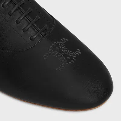 Celine Women Lise With Perforated Detail Triomphe Richelieu In Leather In Brown