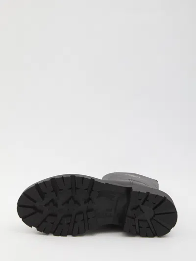 Celine Black Zipped 35 Calf Leather Boots In White