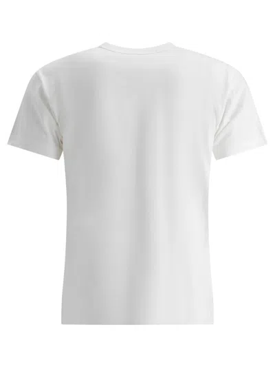 Comme Des Garçons Play White Cotton T-shirt With Crystal Heart In White