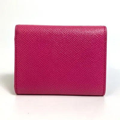 Pre-owned Dolce & Gabbana Pink Leather Wallet (tri-fold) ()