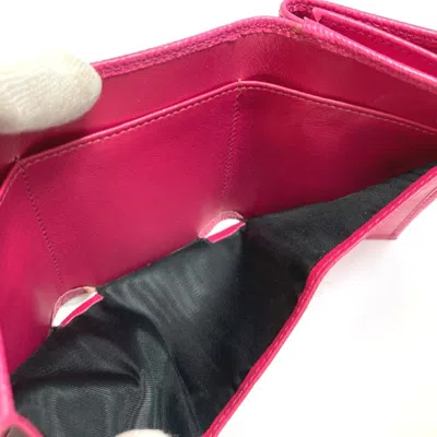Pre-owned Dolce & Gabbana Pink Leather Wallet (tri-fold) ()