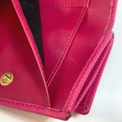 Pre-owned Dolce & Gabbana Pink Leather Wallet (tri-fold) ()