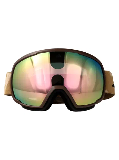 Adidas Originals Marrone Scuro Op / Marrone Specchiato Injected Sunglasses In Gold