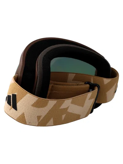 Adidas Originals Marrone Scuro Op / Marrone Specchiato Injected Sunglasses In Gold