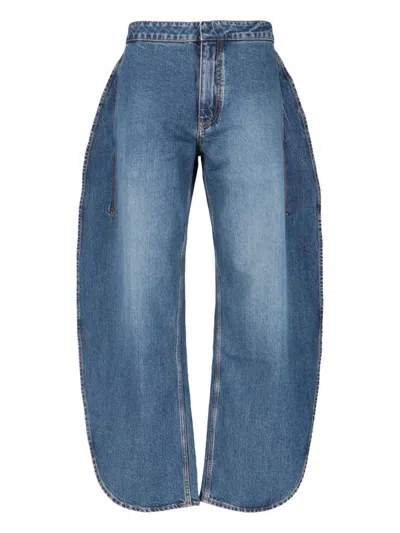Alaïa Alaia Blue Rounded Jeans In Blue