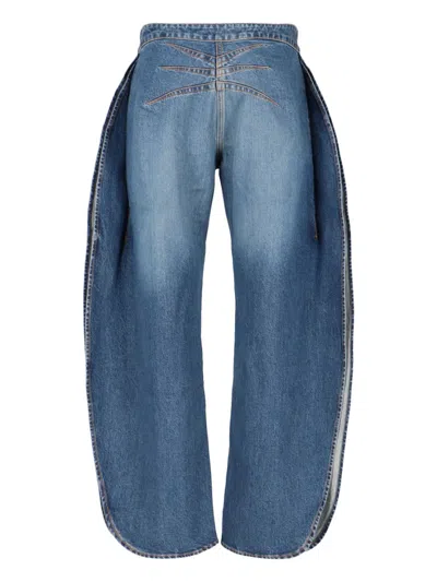 Alaïa Alaia Blue Rounded Jeans In Blue