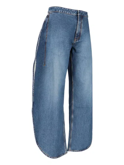 Alaïa Alaia Blue Rounded Jeans In Blue