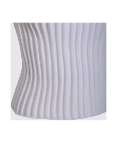 Alaïa Alaia Ribbed Knit Curled Trimmed Halter Top In Purple