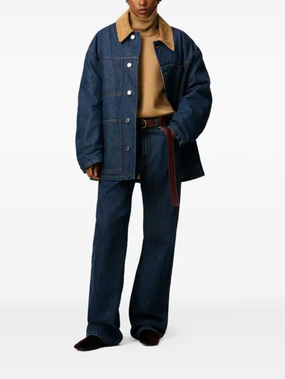 Ami Alexandre Mattiussi Ami Paris Denim Padded Jacket In Blue