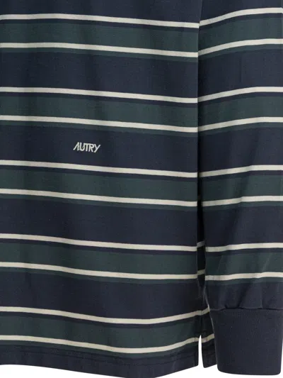 Autry Blue Cotton Polo Shirt In Multi