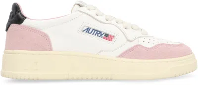 Autry Medalist Leather Sneakers In Pink