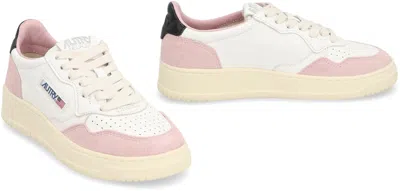 Autry Medalist Leather Sneakers In Pink