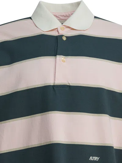 Autry Pink Cotton Polo Shirt In Multi