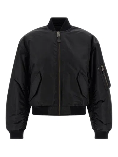 Balenciaga Nylon Bomber Jacket In Black
