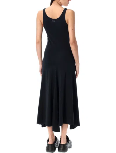 Balenciaga Slate Stretch Cotton Dress In Blue