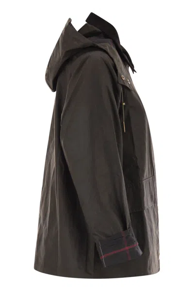 Barbour Avon Waxed Cotton Jacket In Black