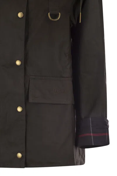 Barbour Avon Waxed Cotton Jacket In Black