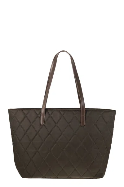 Barbour Quilted Shopping Bag In Gray