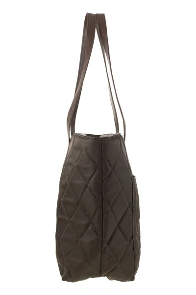 Barbour Quilted Shopping Bag In Gray
