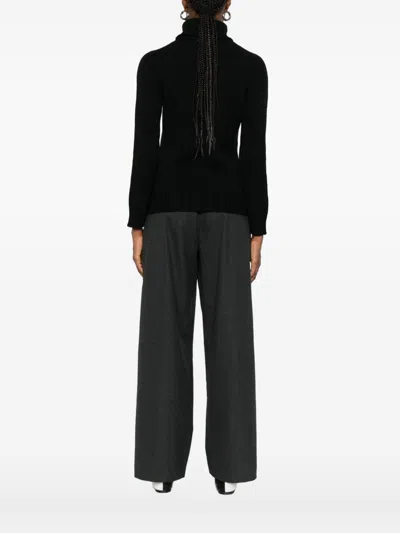 Base Milano Wool Turtle-neck Jumper In Black