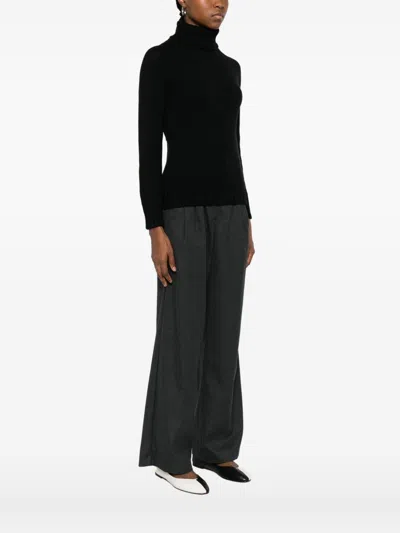 Base Milano Wool Turtle-neck Jumper In Black