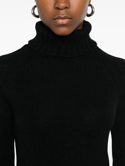 Base Milano Wool Turtle-neck Jumper In Black