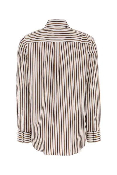 Bottega Veneta Women Embroidered Poplin Shirt In Blue