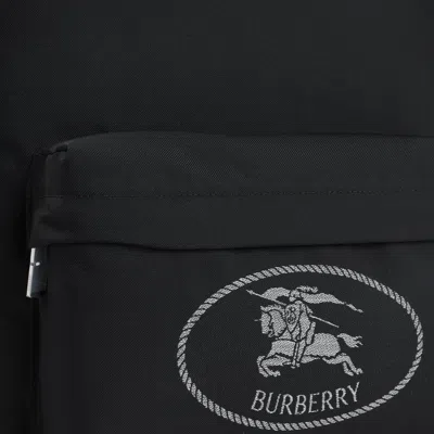 Burberry Black Backpack With Spacious Design And Padded Straps