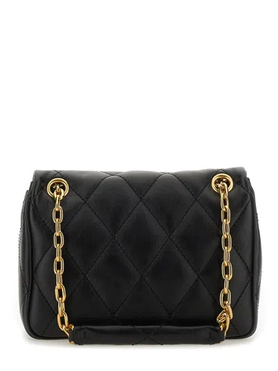 Burberry Black Quilted Crossbody Bag With Ekd Plaque On The Front And Chain-link Shoulder Strap In Leather Wo In Black