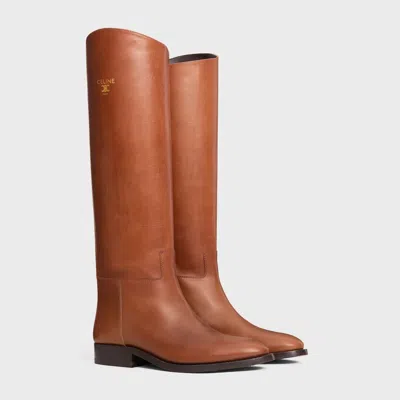 Celine Anais Calfskin Riding Boot In Brown
