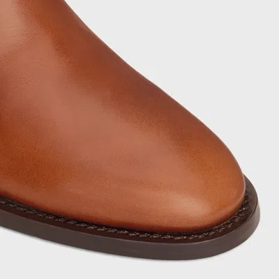 Celine Anais Calfskin Riding Boot In Brown