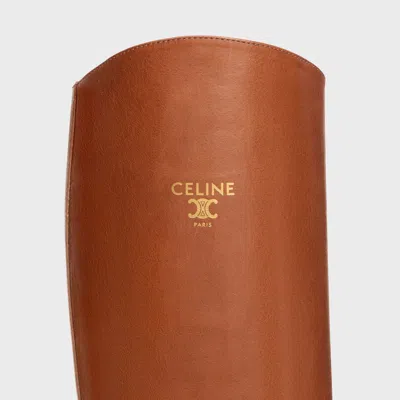Celine Anais Calfskin Riding Boot In Brown