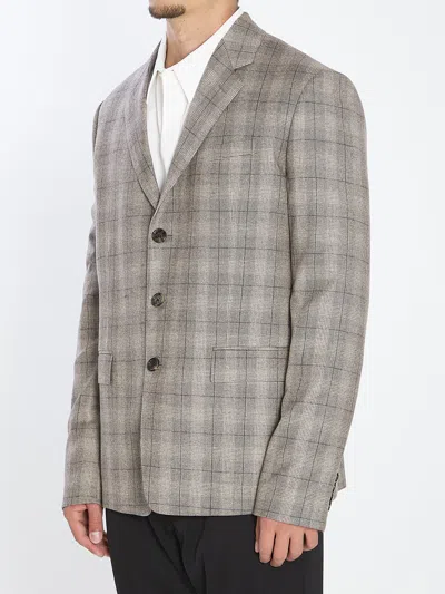 Celine Ebene Ivoire Grey Wool Veste Junior Demi-plastron Jacket In Gray