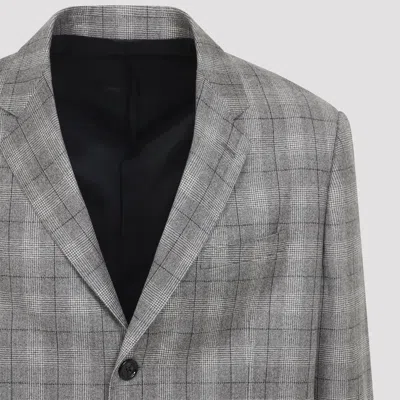 Celine Ebene Ivoire Grey Wool Veste Junior Demi-plastron Jacket In Gray