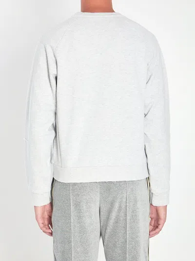 Celine Grey Loose Cotton Sweatshirt In White