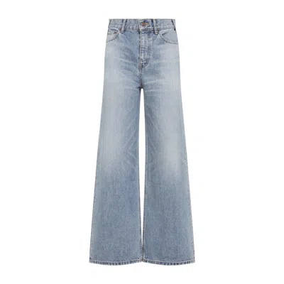Celine Light Blue Jolene Cotton Jeans In Blue