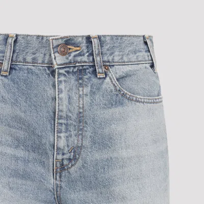 Celine Light Blue Jolene Cotton Jeans In Blue