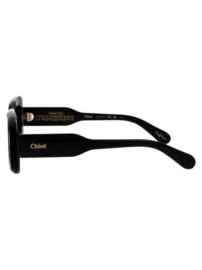 Chloé Black Black Grey Acetate Sunglasses In Black