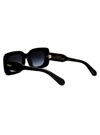Chloé Black Black Grey Acetate Sunglasses In Black