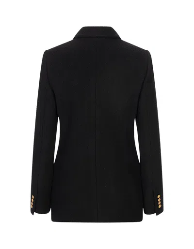 Chloé Double-breasted Virgin Wool Blend Blazer In Black