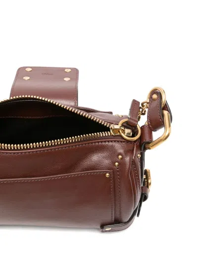 Chloé Paddington Small Chain Bag In Grained Leather In Brown