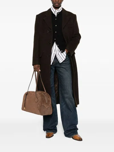 Dunst Brown Single-breasted Wool-blend Coat In Brown