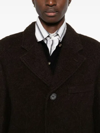 Dunst Brown Single-breasted Wool-blend Coat In Brown