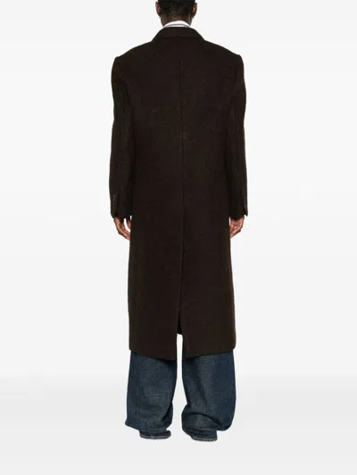 Dunst Brown Single-breasted Wool-blend Coat In Brown