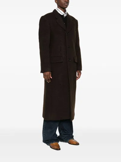 Dunst Brown Single-breasted Wool-blend Coat In Brown