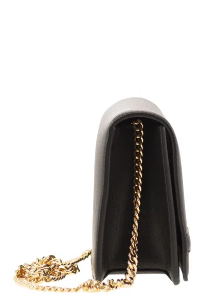 Elisabetta Franchi Shoulder Strap With Groumette Chain In Black