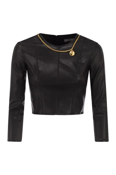 Elisabetta Franchi Top With Necklace And Charm In Multi
