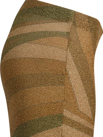 Pucci Iride Print Lame Jersey Midi Skirt In Brown